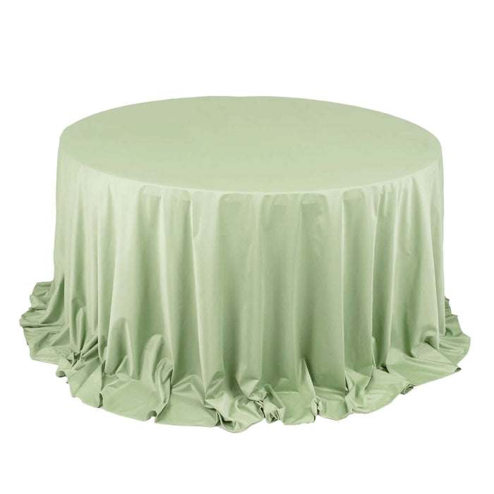 Sage Green Premium Scuba Wrinkle Free Round Tablecloth, Seamless Scuba Polyester Tablecloth