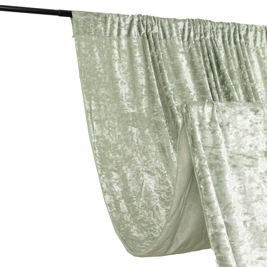 5ftx12ft Sage Green Premium Smooth Velvet Event Curtain Drapes, Backdrop Event Panel