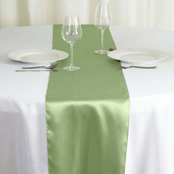 12"x108" Sage Green Satin Table Runner