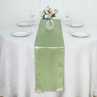 Elevate Your Event Decor with the Sage Green Satin Table Runner