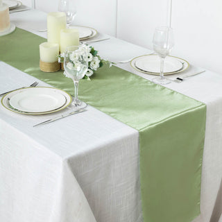 Add a Pop of Color to Your Party Decor with the Sage Green Satin Table Runner