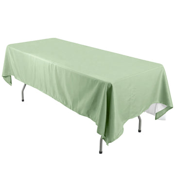 60"x126" Sage Green Seamless Polyester Rectangular Tablecloth