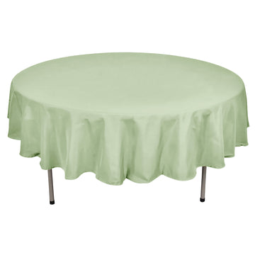 90" Sage Green Seamless Polyester Round Tablecloth
