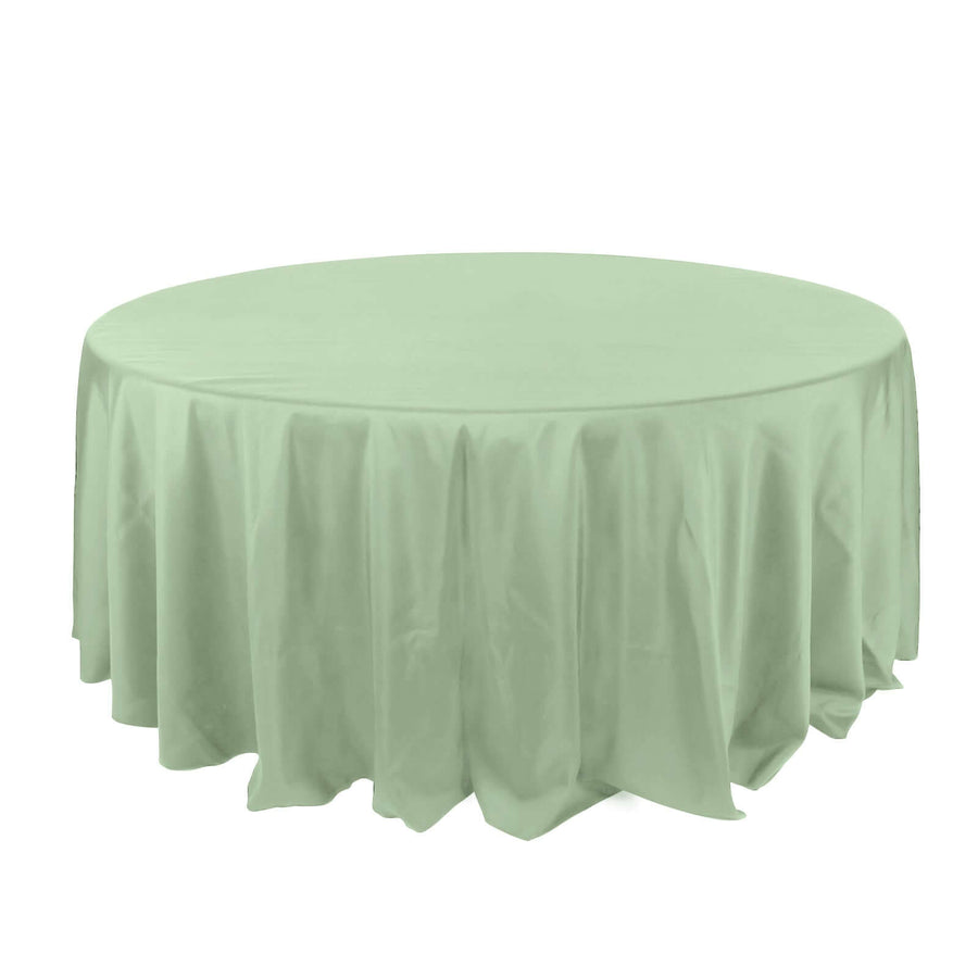 132" Sage Green Seamless Polyester Round Tablecloth