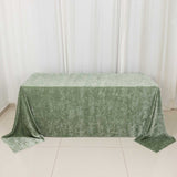  Sage Green Seamless Premium Crushed Velvet Rectangular Tablecloth