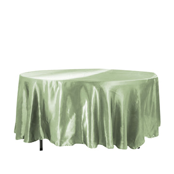 108" Sage Green Seamless Satin Round Tablecloth