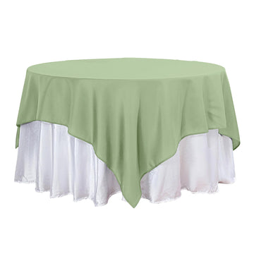 90"x90" Sage Green Seamless Square Polyester Table Overlay