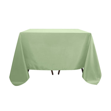 90"x90" Sage Green Seamless Square Polyester Tablecloth