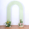 8ft Sage Green Spandex Fitted Open Arch Wedding Arch Cover, Double-Sided U-Shaped Backdrop Slipcover