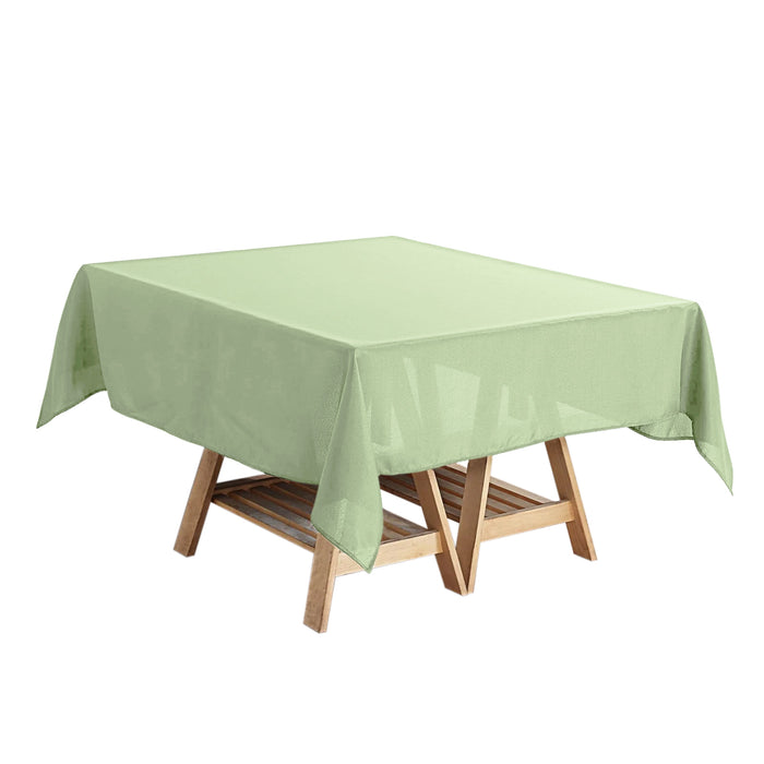 54Inch Sage Green Square Polyester Tablecloth, Washable Table Linen