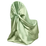 Sage Green Satin Self-Tie Universal Chair Cover, Folding, Dining, Banquet and Standard