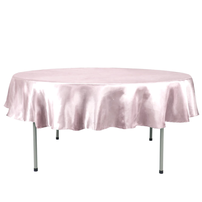 90" Satin Round Tablecloth Rose Gold | Blush