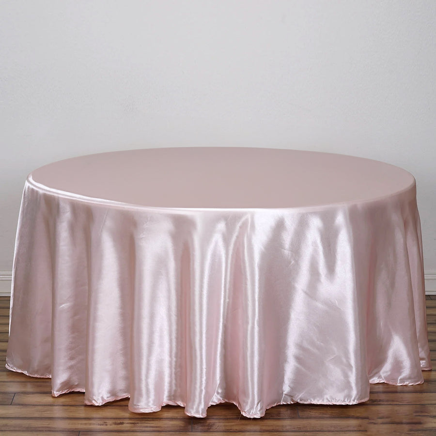 120" Rose Gold|Blush Satin Round Tablecloth