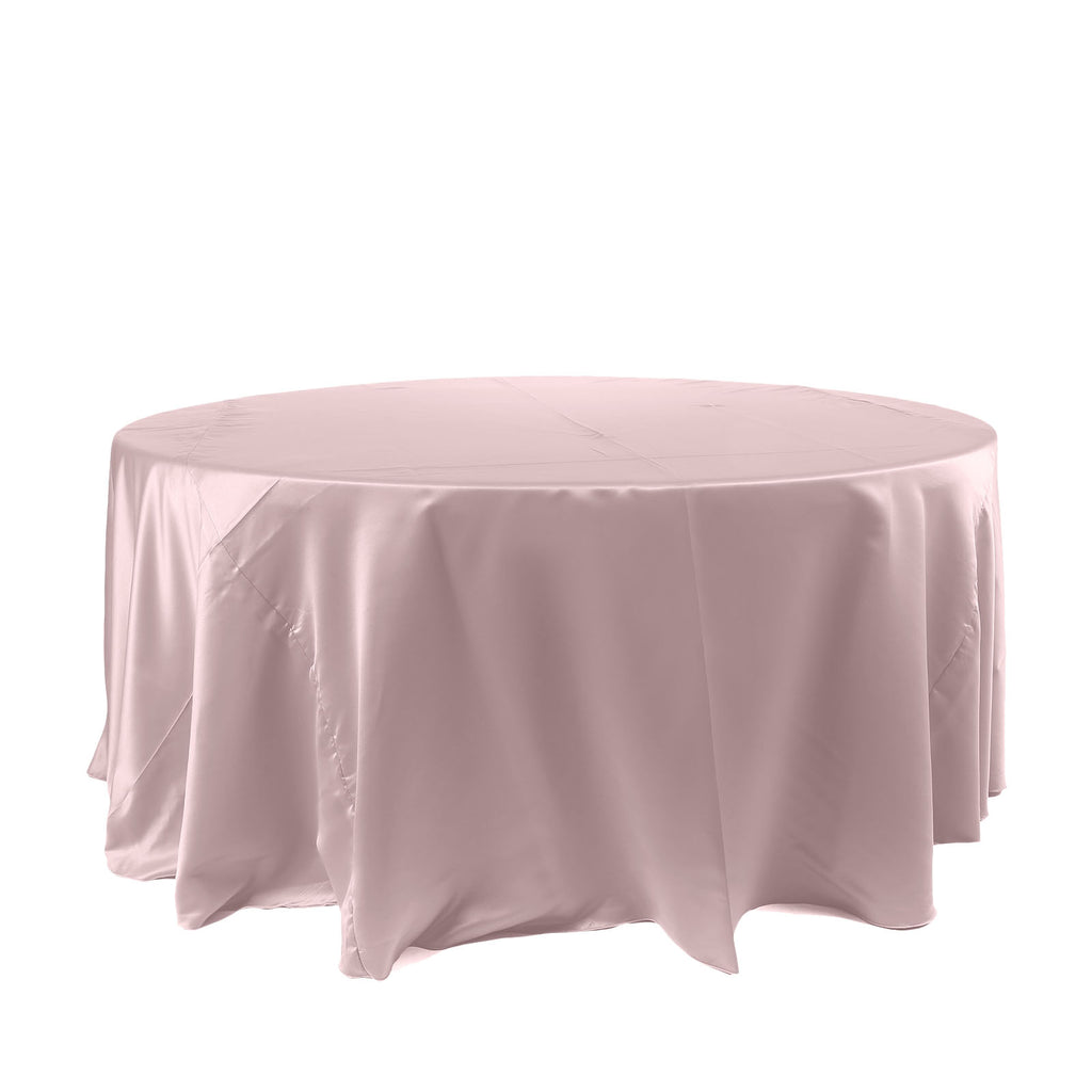 120" Blush Seamless Satin Tablecloth