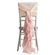 1 Set Rose Gold / Blush Chiffon Hoods With Ruffles Willow Chiffon Chair Sashes