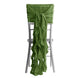 1 Set Olive Green Chiffon Hoods With Ruffles Willow Chiffon Chair Sashes