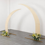 Set of 2 Beige Spandex Half Crescent Moon Backdrop Stand Covers, Wedding Arch Cover