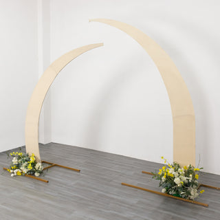 Beige Spandex Half Crescent Moon Backdrop Stand Covers