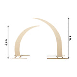 Set of 2 Beige Spandex Half Crescent Moon Backdrop Stand Covers, Wedding Arch Cover