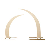 Set of 2 Beige Spandex Half Crescent Moon Backdrop Stand Covers, Wedding Arch Cover#whtbkgd