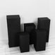 Set of 5 Black Rectangular Stretch Fitted Pedestal Pillar Prop Covers, Spandex Display Box