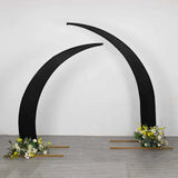 Set of 2 Black Spandex Half Crescent Moon Backdrop Stand Covers, Wedding Arch Cover