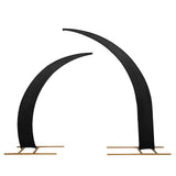 Set of 2 Black Spandex Half Crescent Moon Backdrop Stand Covers, Wedding Arch Cover#whtbkgd