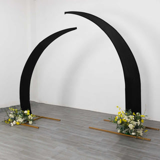 Black Spandex Half Crescent Moon Backdrop Stand Covers