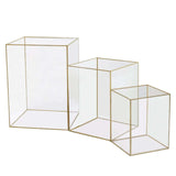 lear Acrylic Pillar Candle Holders With Gold Rims Centerpiece Decor Floral Display DIY Boxes#whtbkgd