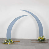 Set of 2 Dusty Blue Spandex Half Crescent Moon Backdrop Stand Covers, Wedding Arch Covers