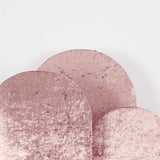 Set of 3 Dusty Rose Crushed Velvet Chiara Backdrop Stand Covers For Round Top Wedding Arches
