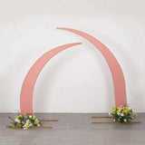 Set of 2 Dusty Rose Spandex Half Crescent Moon Backdrop Stand Covers, Wedding Arch Covers