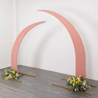 Dusty Rose Spandex Half Crescent Moon Backdrop Stand Covers