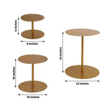 Set of 3 | Gold Metal Round Pedestal Cupcake Dessert Stands