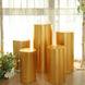 Set of 5 | Metallic Gold Cylinder Stretch Fit Pedestal Pillar Covers