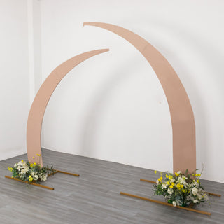 Set of 2 Nude Spandex Half Crescent Moon Backdrop Stand Covers