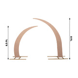 Set of 2 Nude Spandex Half Crescent Moon Backdrop Stand Covers, Wedding Arch Cover