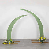 Set of 2 Sage Green Spandex Half Crescent Moon Backdrop Stand Covers, Wedding Arch Cover