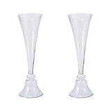 Reversible Trumpet Vase, Tall Glass Vases, Clear Vase, Glass Flower Vase#whtbkgd