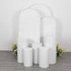 Set of 3 White Crushed Velvet Chiara Backdrop Stand Covers For Round Top Wedding Arches
