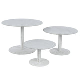 Set of 3 Whitewash Wooden Cupcake Dessert Stands with Round Beaded Rim Trays#whtbkgd