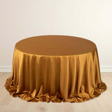 132inch Shimmer Gold Premium Scuba Round Tablecloth, Seamless Polyester Tablecloth