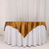 70inch Shimmer Gold Premium Scuba Square Table Overlay, Seamless Polyester Table Topper