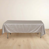 60x102inch Shimmer Silver Premium Scuba Rectangle Tablecloth, Wrinkle Free Seamless Polyester