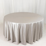120inch Shimmer Silver Premium Scuba Round Tablecloth, Seamless Polyester Tablecloth