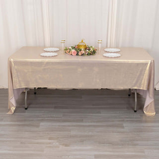 Blush Shimmer Sequin Dots Polyester Tablecloth