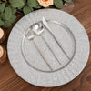 4 Pack | 13inch Silver Galvanized Metal Charger Plates With Ruffled Rim