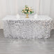 21ft Silver Premium Big Payette Sequin Dual Layered Satin Table Skirt