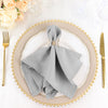 5 Pack | Silver Seamless Cloth Dinner Napkins, Wrinkle Resistant Linen | 17inchx17inch