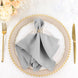 Silver Cloth Napkins with Hemmed Edges, Reusable Polyester Dinner Linen Napkins - 17"x17"